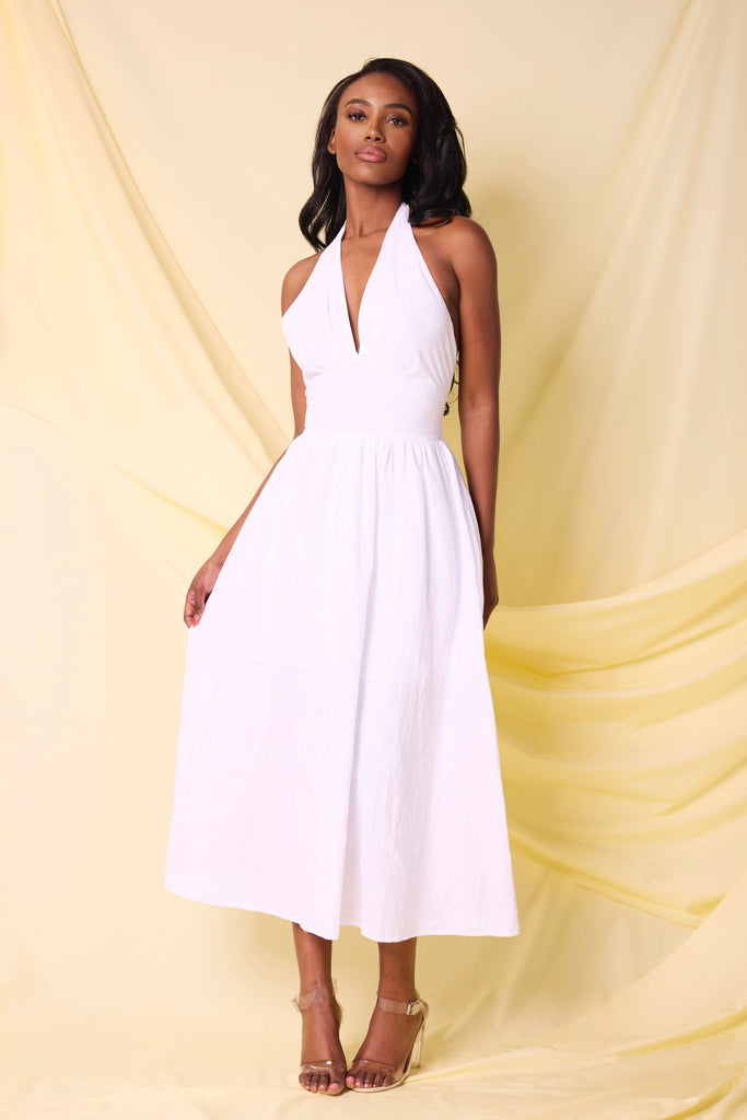 THE LYRA FLOATY MIDI DRESS WHITE LemonLunar 
