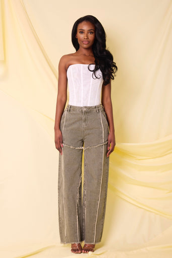 THE KHAKI DENIM JEANS LemonLunar clothes