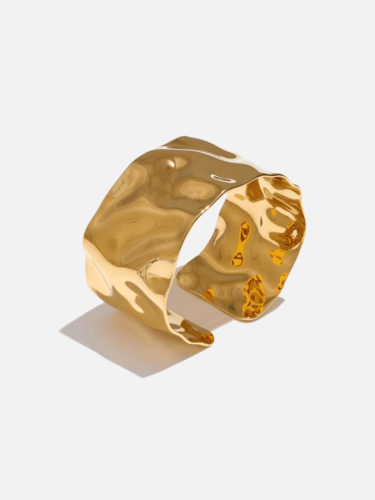 18k Gold Plated Textured Chunky Bangle Lemon Lunar UK clothes