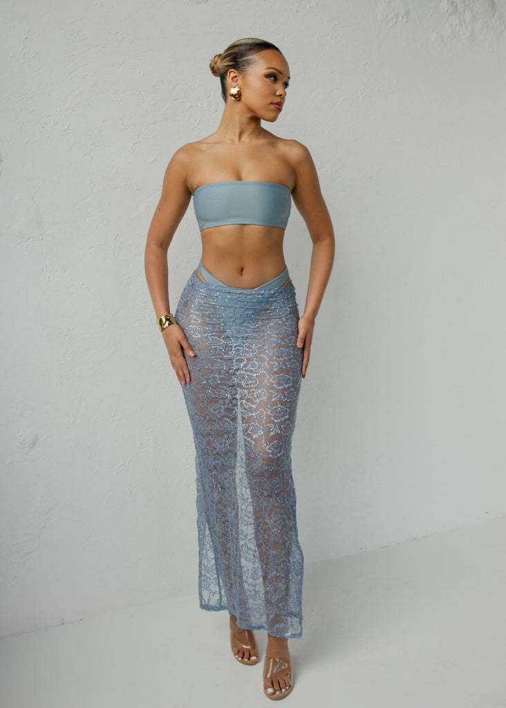 THE SEQUIN LACE SET BLUE LemonLunar clothes