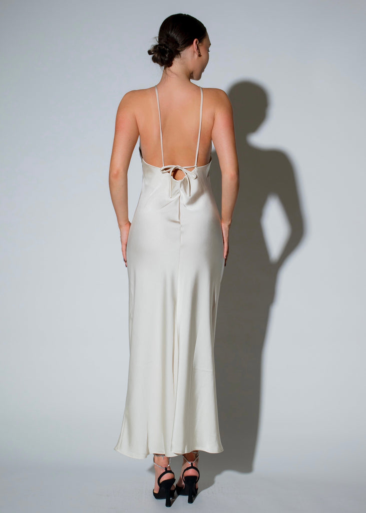 THE LEIA SATIN FLOATY DRESS LemonLunar 