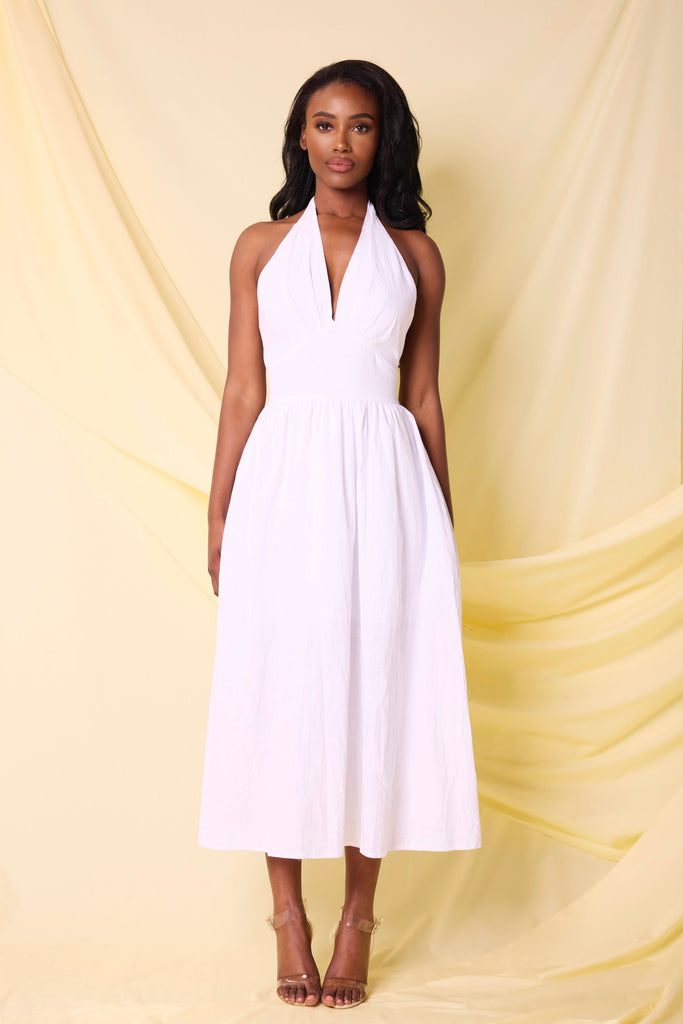 THE LYRA FLOATY MIDI DRESS WHITE LemonLunar 