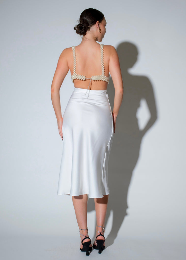THE SATIN MIDI SKIRT LemonLunar 