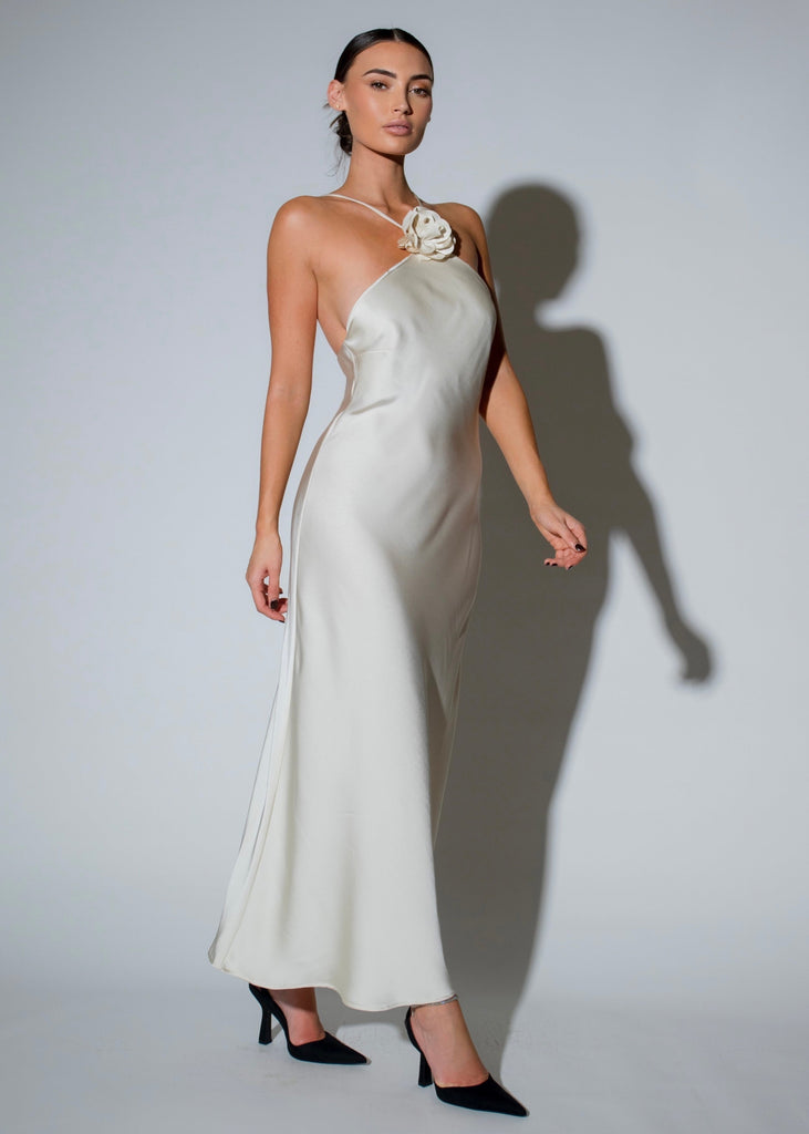 THE LEIA SATIN FLOATY DRESS LemonLunar 