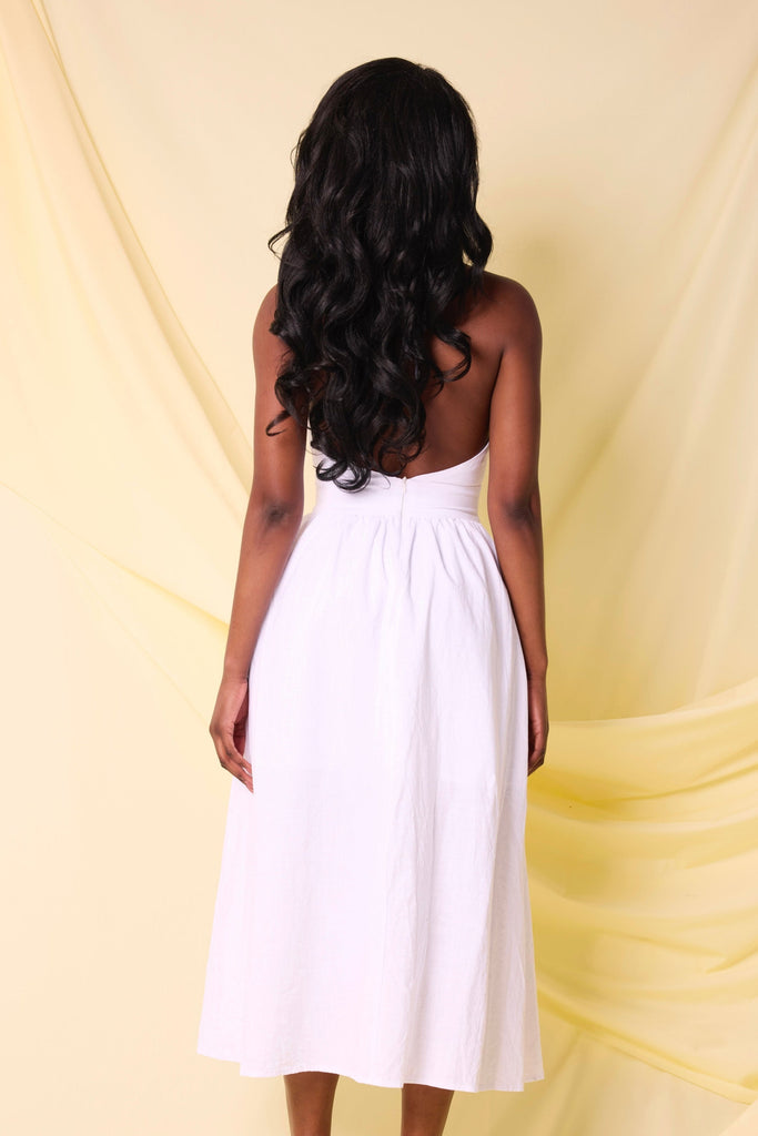 THE LYRA FLOATY MIDI DRESS WHITE LemonLunar 