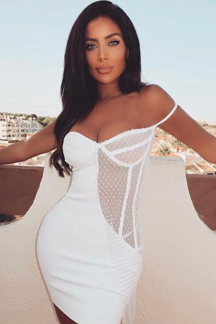 The Nova Bandage Dress Diamanté Detailing LemonLunar clothes