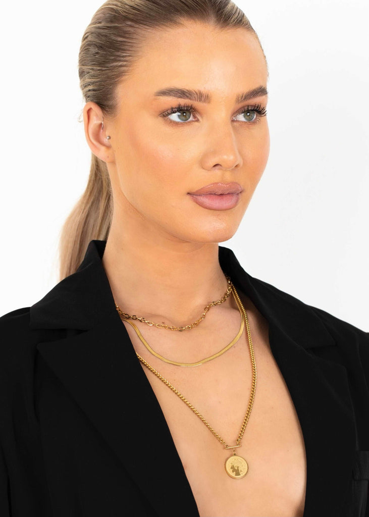 14k Gold Plated Pendant Layering Necklace Lemon Lunar UK clothes