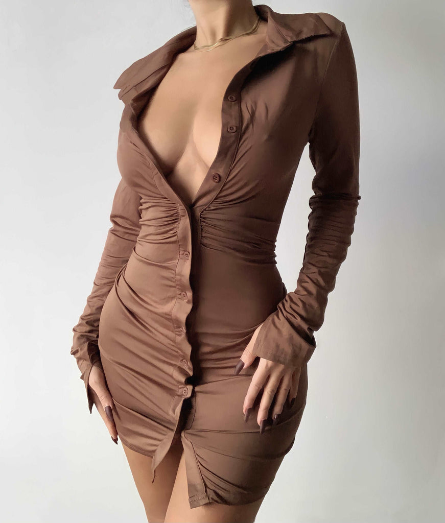 THE BROWN SHIRT DRESS LemonLunar Dresses