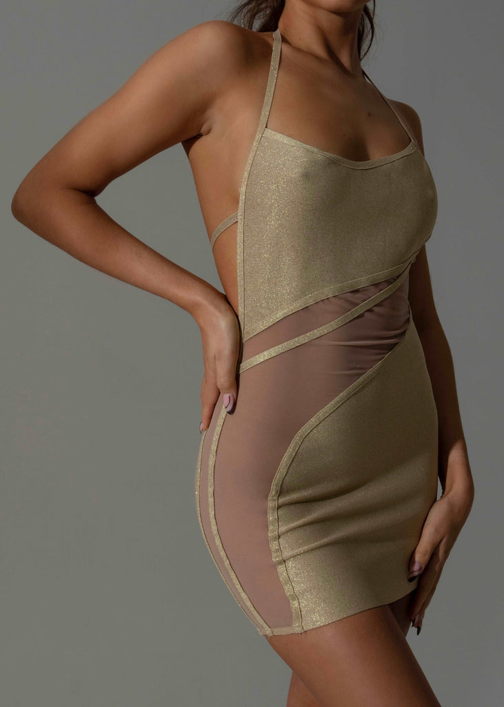 THE BRI BANDAGE GLITTER DRESS LemonLunar clothes