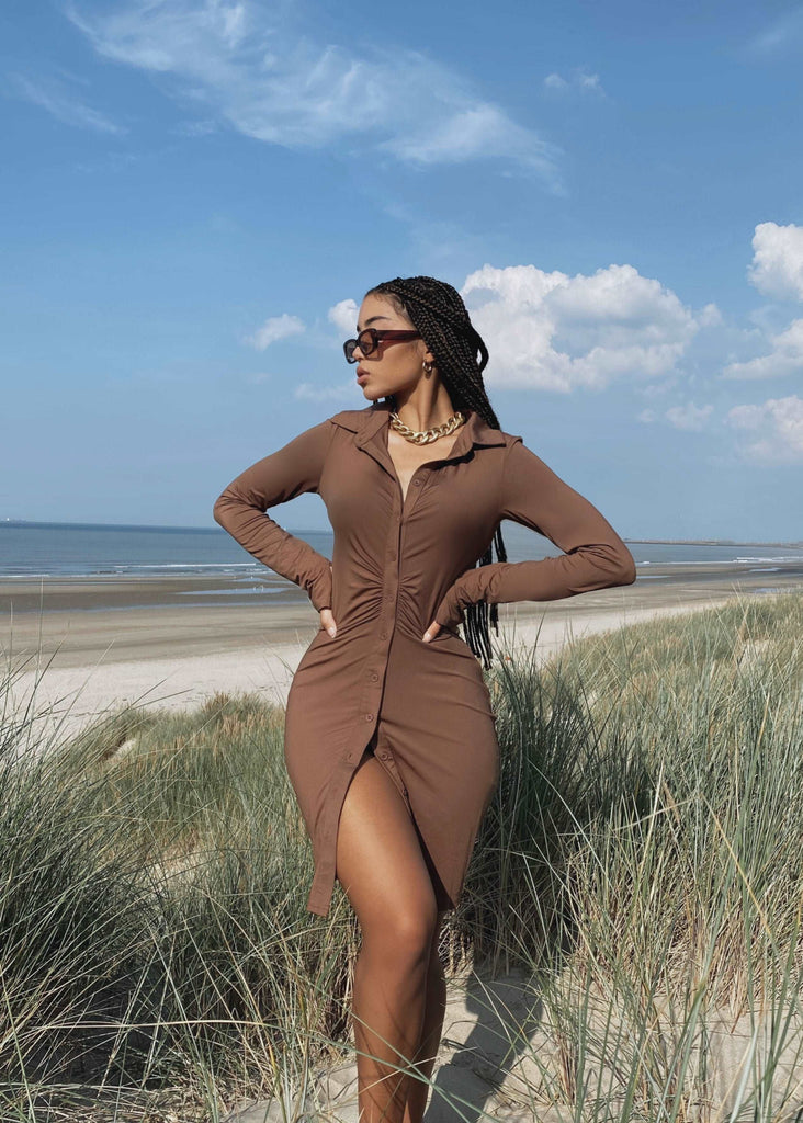 THE BROWN SHIRT DRESS LemonLunar Dresses