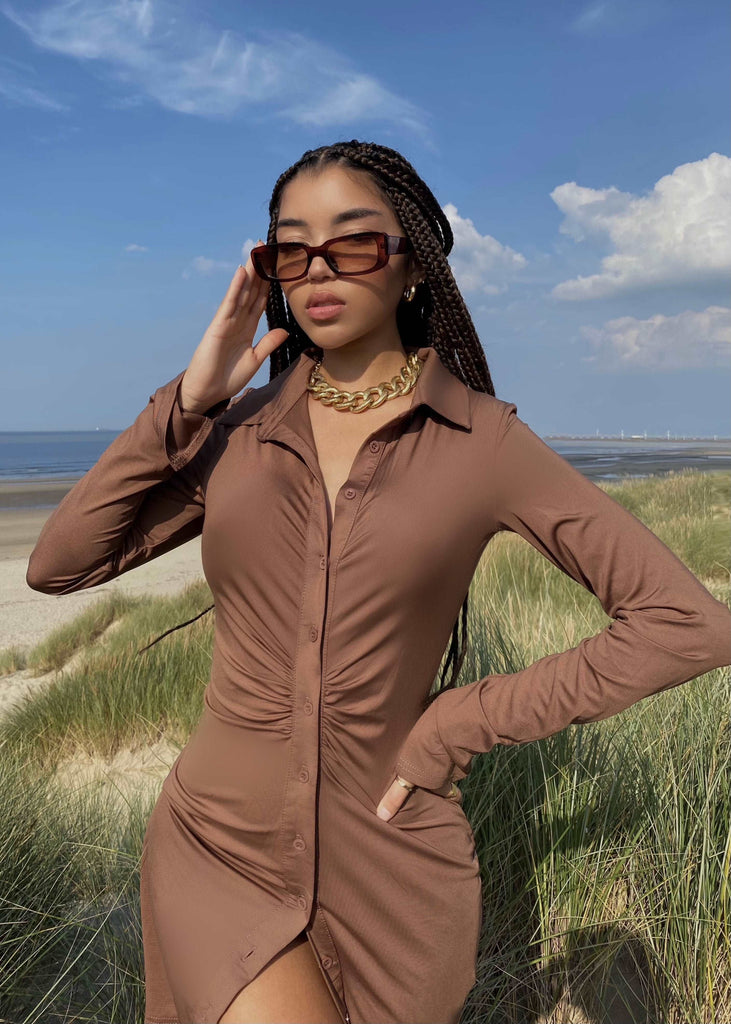 THE BROWN SHIRT DRESS LemonLunar Dresses
