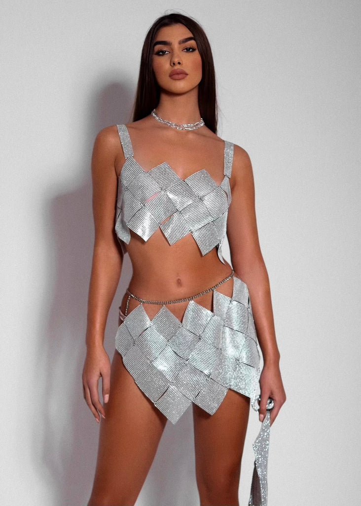 THE MOL DIAMANTE SKIRT SILVER LemonLunar clothes