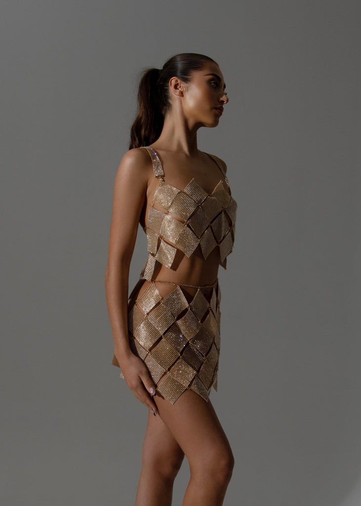 THE KLO DIAMANTE TOP GOLD LemonLunar clothes