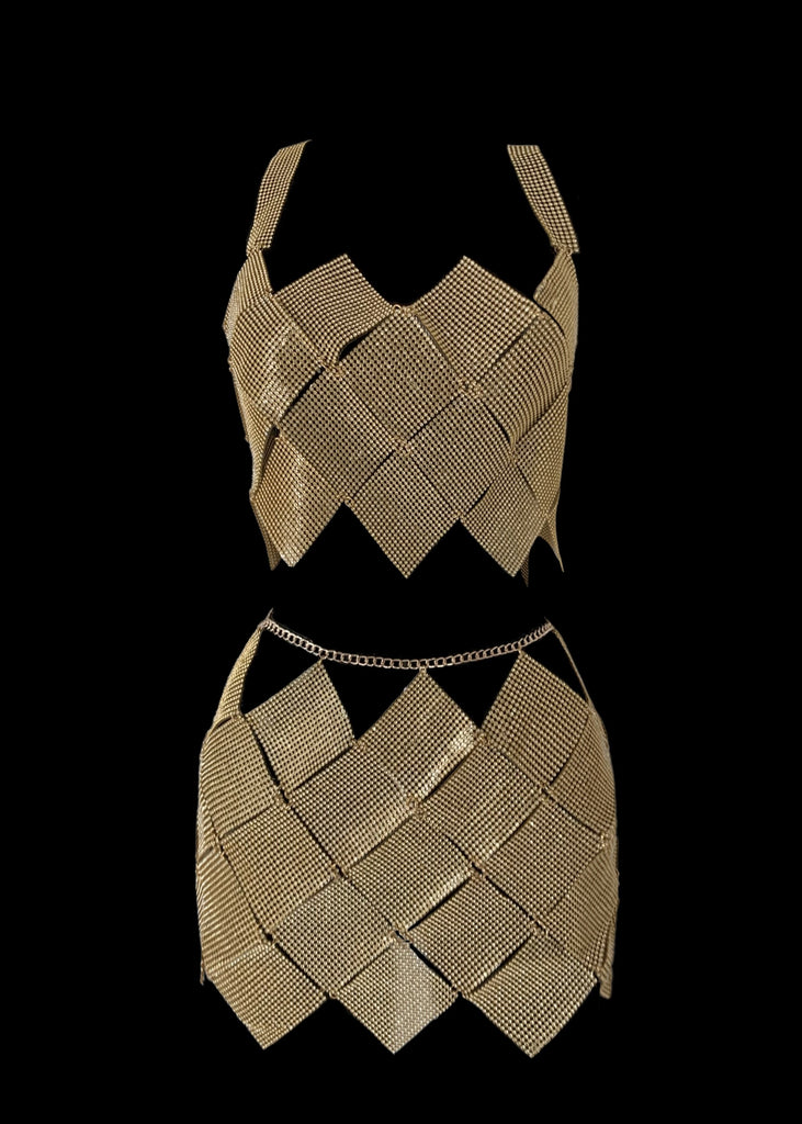 THE MOL DIAMANTE SKIRT GOLD LemonLunar clothes