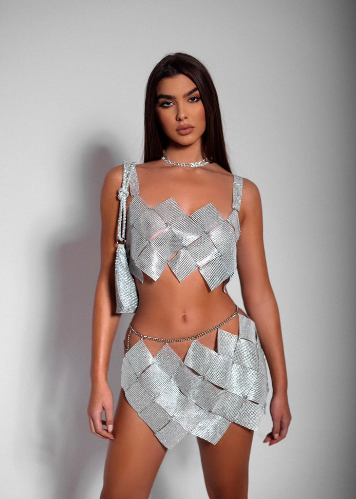 THE MOL DIAMANTE SKIRT SILVER LemonLunar clothes