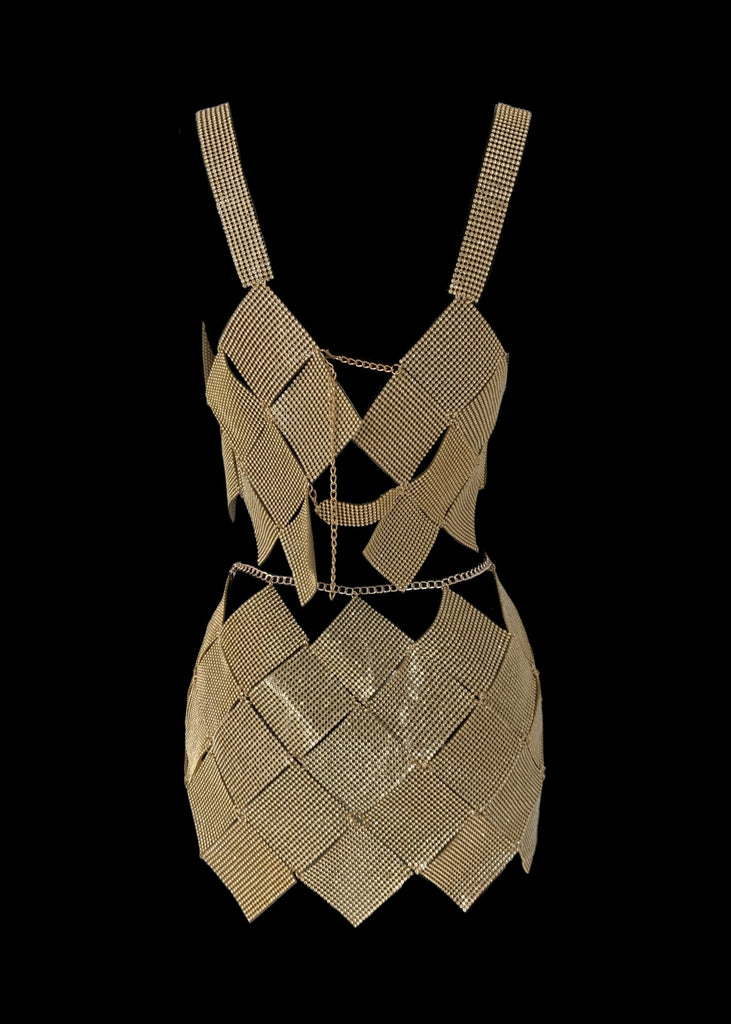 THE MOL DIAMANTE SKIRT GOLD LemonLunar clothes