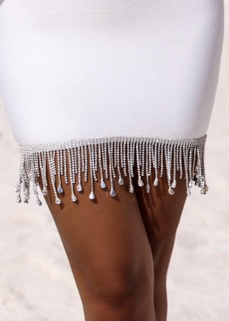 THE TEO DIAMANTE WHITE BANDAGE DRESS LemonLunar clothes